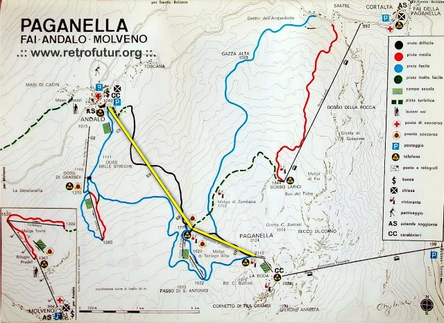 Cartina del 1967 (73.67 KByte) Andalo (TN) / Cestovia Malga Terla e Cestovia Paganella : Cartina del 1967