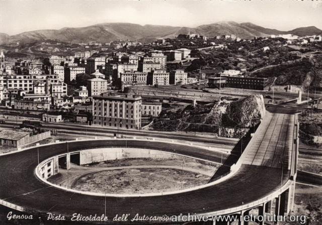 1932 - 1935: Construction of mountain Highway Genova - Serravalle  (today A7) : Genova Sampierdarena - Rampa eliciodale