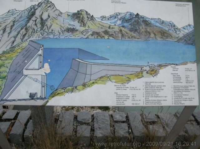 Tag 001: Albignastausee und -hütte : Disegno della diga