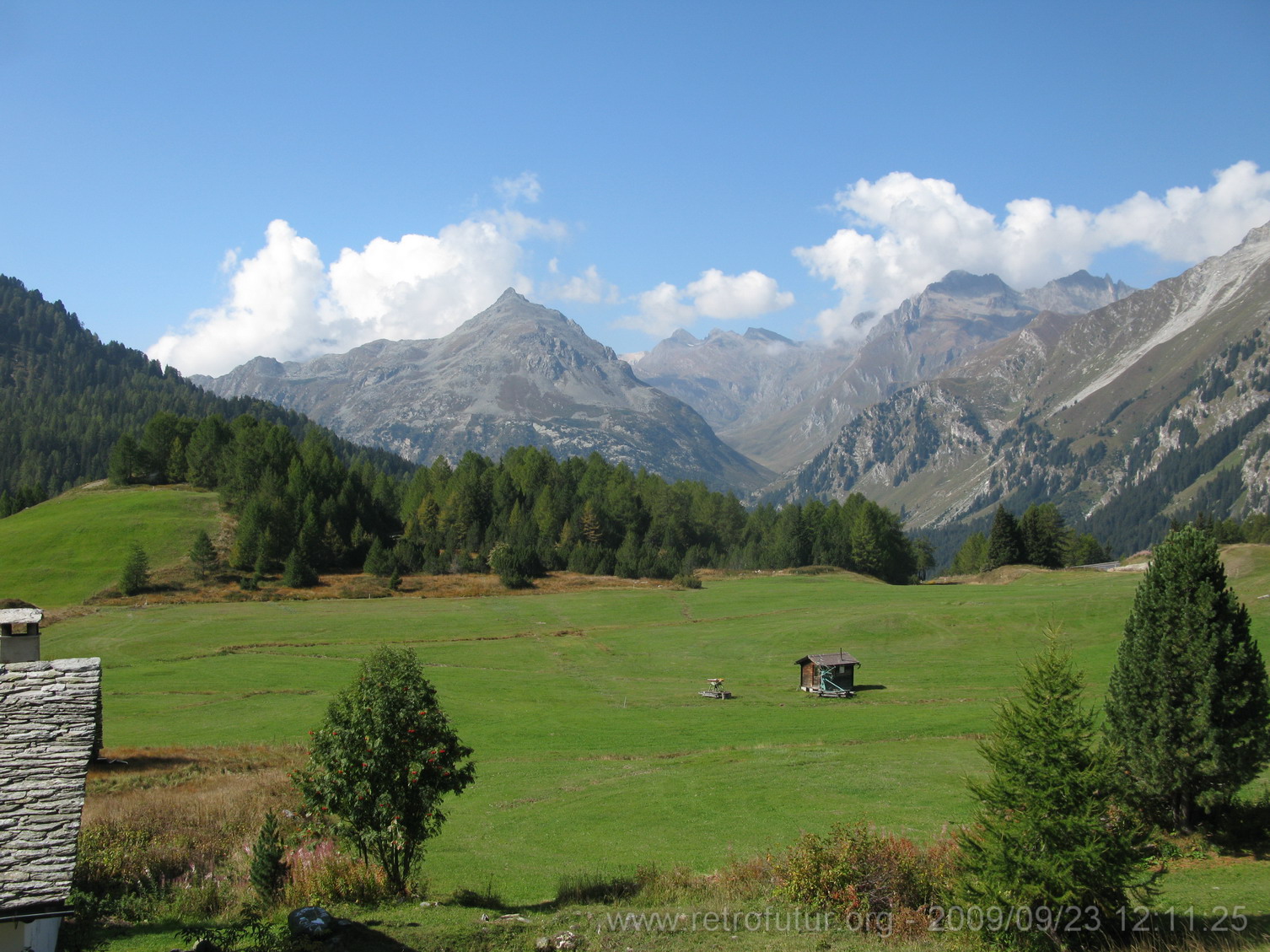 Tag 003: Fornogletscher und -tal : Von genau diesem Blick gibt es eine Malerei von Giovanni Giacometti. Oder war es Segantini? :-)