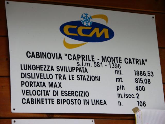 Cestovia Monte Catria dati tecnici (38.33 KByte) Frontone (PU) * / Cestovia Monte Catria (Monte Acuto) : Cestovia Monte Catria dati tecnici
