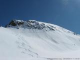 14.3 :: Ref. Rabuons (FRA) - Ref.Vens (FRA) : Blick retour, die Querung der unscheinbaren Gipfelflanke war nicht ganz unsteil aber nötig. Pulver 1.