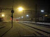 Erster Tag : Lokwechsel im mitternächtlichen Schneegrieseln