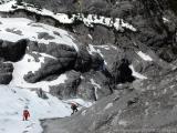 Trafojer Eiswand 3556m - Skitour : Traverse zur Berglhütte. War abschnittsweise etwas fies.