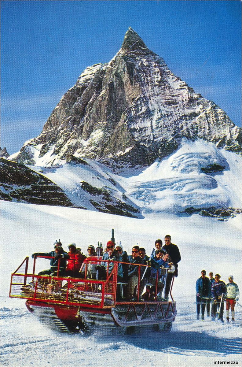 Sci estivo sul Plateau Rosa : Trasporto sciatori lato Zermatt per Testa Grigia