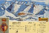 Sarnano (MC) / Cestovia Monte Sassotetto : Cartina del villaggio di Sarnano, della funivia (A) che raggiunge la cestovia (B) Fonte Lardina - Monte Sassotetto