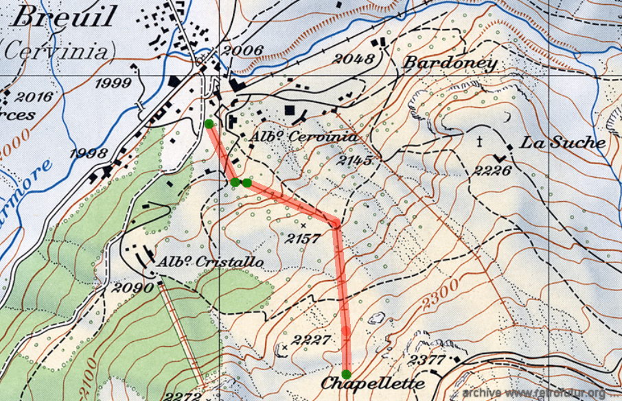 Lo skilift Chapellette : Cartina anno 1969, Swiss Confederation - map.geo.admin.ch