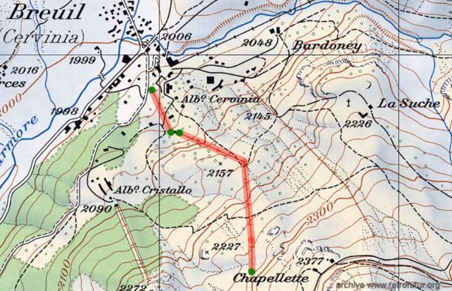 Lo skilift Chapellette : Cartina anno 1969, Swiss Confederation - map.geo.admin.ch