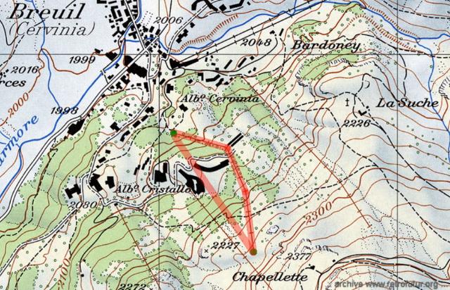 Lo skilift Chapellette : Cartina anno 1977, Swiss Confederation - map.geo.admin.ch