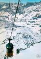 Die Bergstation der Furggenbahn auf 3492m und der Skitunnel : Vista verso Cervinia, ca. 1970