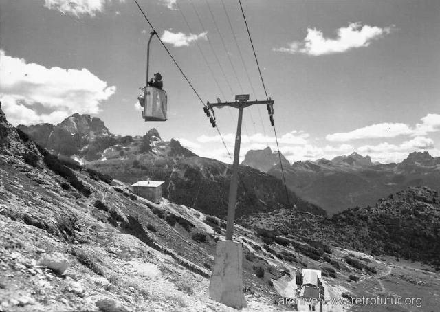Secondo tratto: Forcella Staunies - Foto storiche : Graffer Anlage der ersten Generation: Blick talwärts