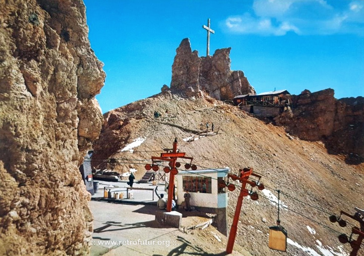 Secondo tratto: Forcella Staunies - Foto storiche : Bergstation der Graffer Anlage der ersten Generation, Aufnahme ca. 1967