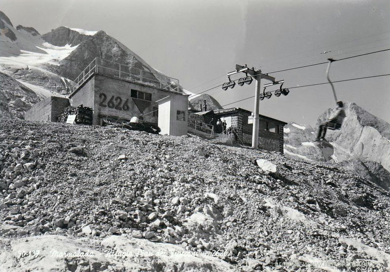 Penia (TN)  / Cestovia  Fedaia - Pian Fiacconi : Stazione superiore dellla seggiovia costruita nel 1963