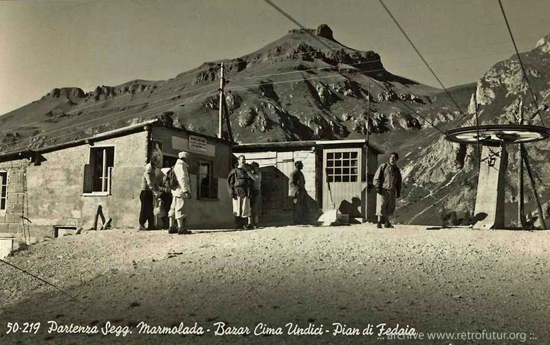 Penia (TN)  / Cestovia  Fedaia - Pian Fiacconi : Partenza Seggiovia (del 1946)  Marmolada - Pian di Fedaia