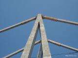Foto Documentation August 2015 : Reinforced pylon number 10. The visible steel  sheathing has been added 1993 and later.  This is the middle of the three 90m high pylons