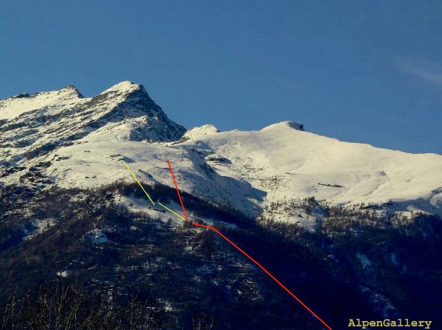 Situazione ieri ed oggi intorno alla stazione intermedia (48.7 KByte) Locana (TO) / Cestovia Carello (I.) e Alpe La Cialma (II.) : Situazione ieri ed oggi intorno alla stazione intermedia