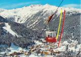 Madonna di Campiglio (TN) / Cestovia Pradalago : Gli impianti di arroccamento Pradalago: In rosso il tracciato della cestovia, in giallo quello della funivia vai e vieni.