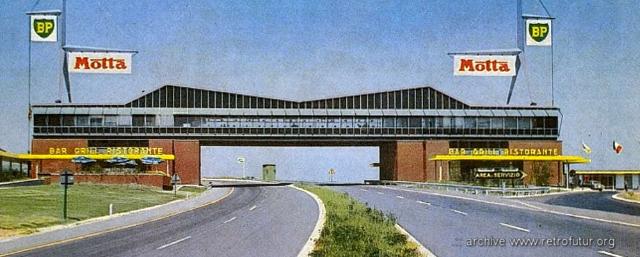 Cult of autogrill - Ahead of time : 1961: Cantagallo - Das neue Tor zur Gebirgsautobahn über den Apenin.