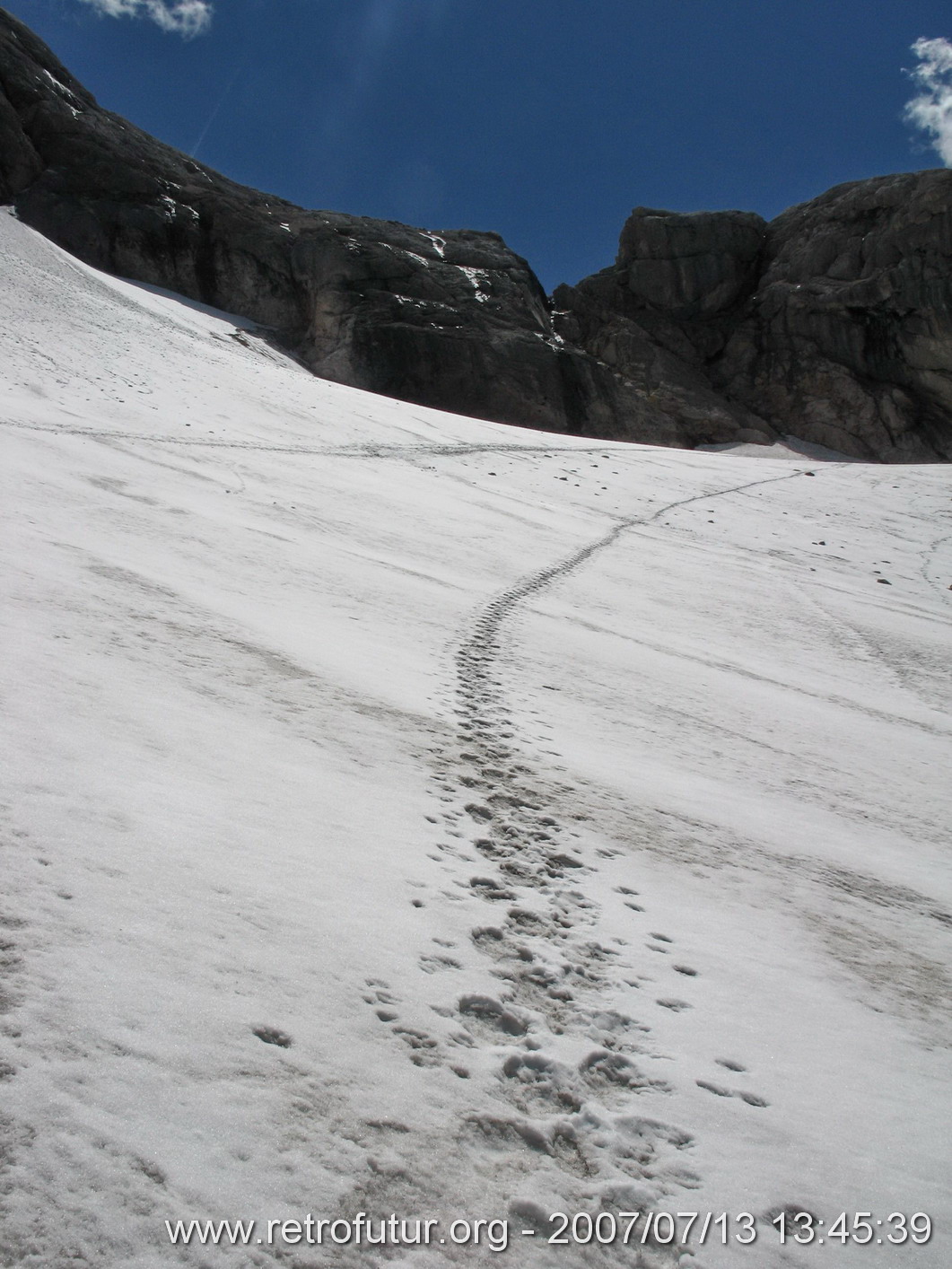 Punta Penia / Marmolada : Hinauf zur Scharte