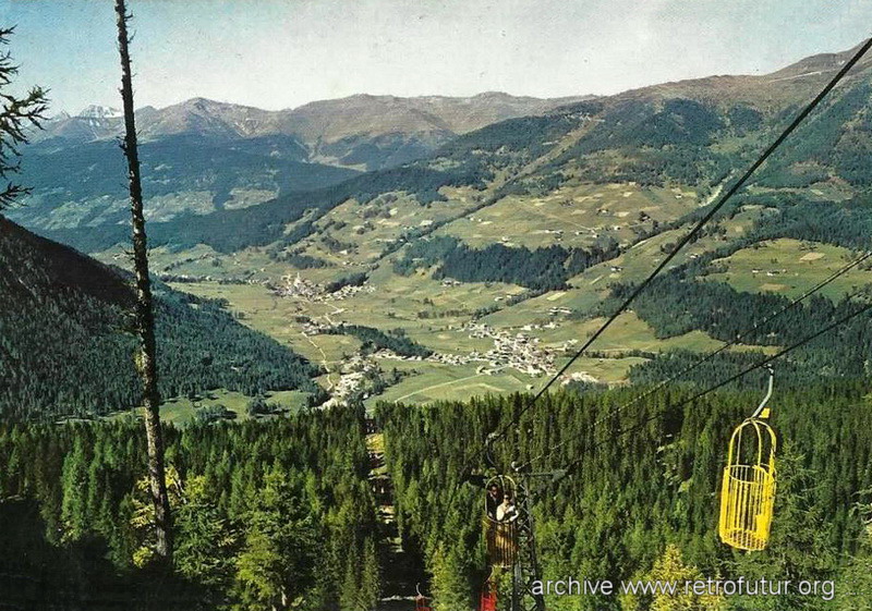 Sexten (BZ)  / Korblift Rotwandwiesen : Korblift Rotwand: Blick entlang der Trasse hinab nach Sexten