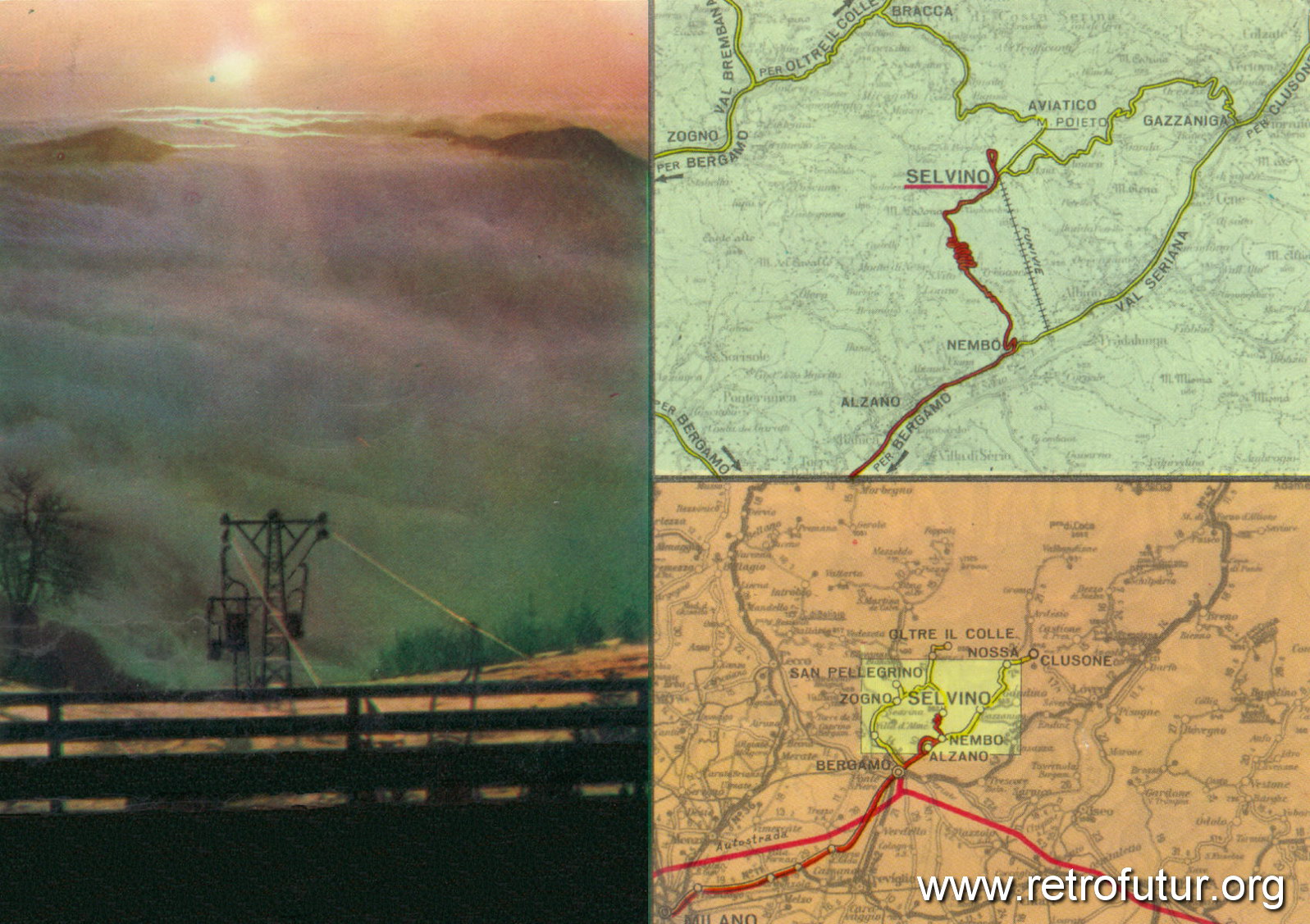Aviatico (BG) * / Cestovia Bidonvia Cantul - Monte Poieto : selvino_cestovia_monte_poieto_ca_1970_c_ed_tramonto.JPG