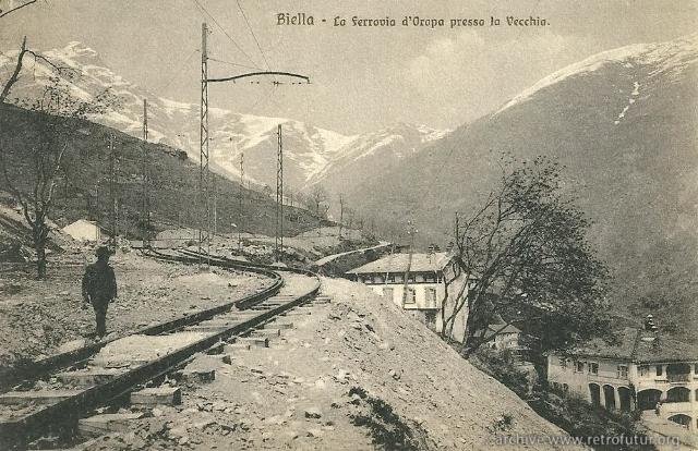 La tramvia Biella - Oropa : Tratto di linea di nuova costruzione presso la Vecchia