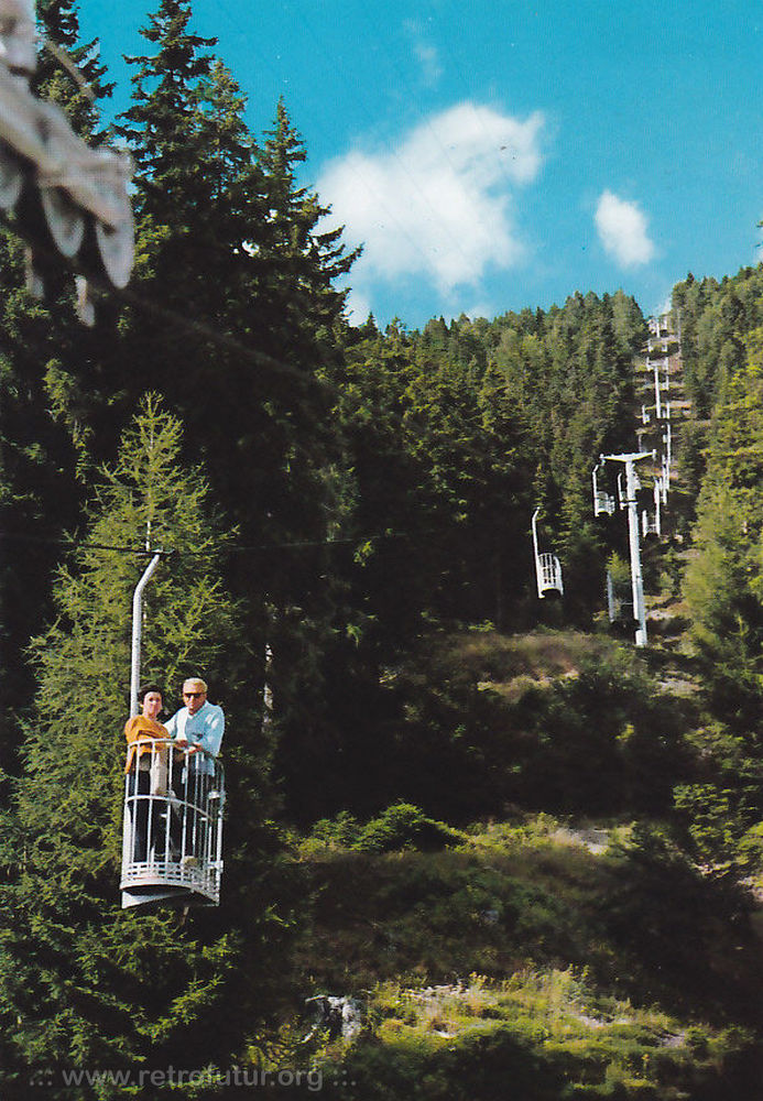 Vetriolo Terme (TN) / Cestovia  Panarotta : In salita - (cartolina spedita nel 1969)