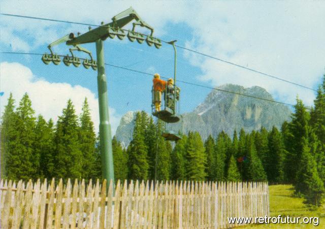 Tiers (BZ) /  Korblift Laurin I+II, Passo Nigra : Postkarte Korblift Welschnofen, datiert 1975