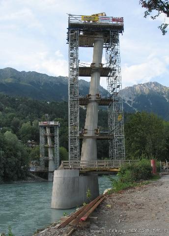 The cable stay bridge over the river Inn : ...10 months earlier