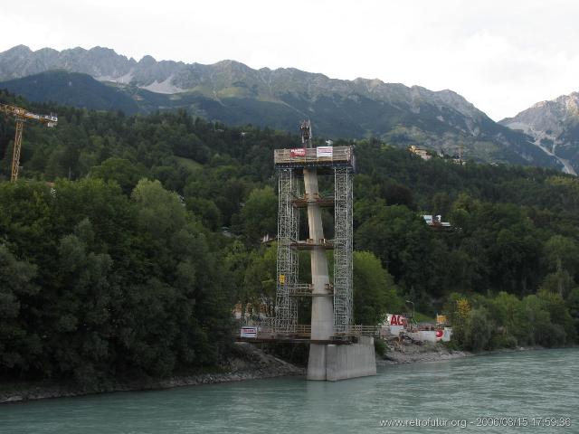 The cable stay bridge over the river Inn : 2.) 6 months later...