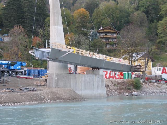The cable stay bridge over the river Inn : ...half a year earlier