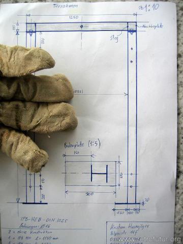 Durchbruch Zimmer 1 : Plan. Wofür hat man denn Drehen/Fräsen/Schweissen gelernt und ganze 5 Wochen Maschbau studiert?